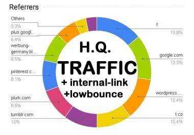 HIGH QUALITY lowbounce Traffic with internal link as you wish