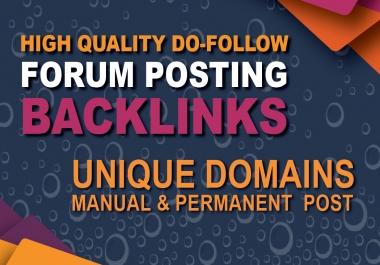i can do unique forum posting dofollow SEO backlinks