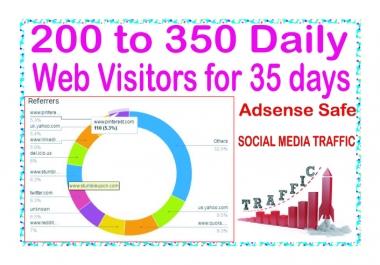 Add Targeted Organic & Social Media WEB AdSense safe 200 to 350 daily TRAFFIC