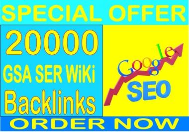 Get 20000 GSA SER Wiki Backlinks Boost your alexa