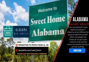 Web Traffic from Alabama US - Shoutout Promotion to 6500 AL People with Social Signal