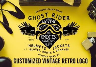 I will do 2 beautiful retro vintage logo with free vector files