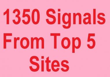 1350 Social Signals from top 5 Site Pinterest,  Twitt,  Tumblr Xing