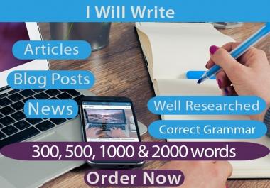 I will write articles,  blog posts & news