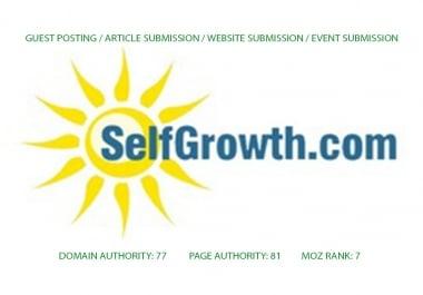 Publish Guest Post On Selfgrowth. com