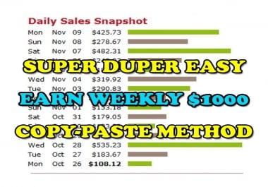 Make Money 100-1000 USD Per Week Using Copy-Paste Method