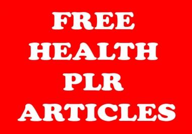 Free Health PLR Articles - Start Your Health Blog or Website Today
