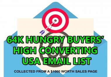 64k Verified USA Email List of High Quality Buyers