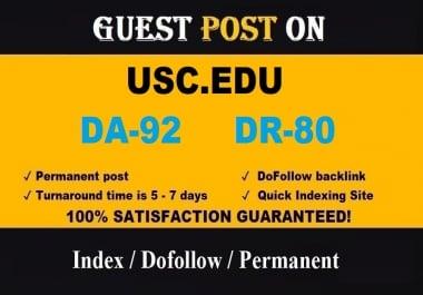 Guest post on California Edu University Blog - usc. edu - DA 92