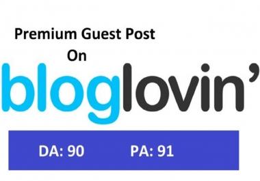 Publish Guest Post On Bloglovin. com - DA90
