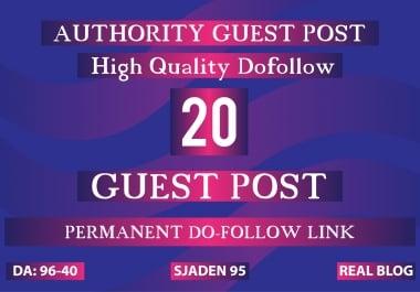 Create 20 Guest P0st on High Page And Domain Authority