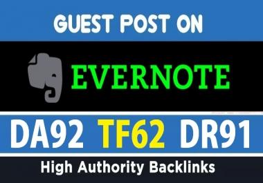 Publish A Guest Post On DA92 Evernote Site