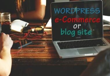 Create Wordpress ecommerce or blog site