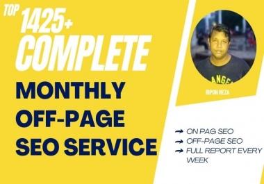 We will Provied Complete Monthly SEO Service for GOOGLE Top Ranking 10 KEYWORDS with 895 Bac