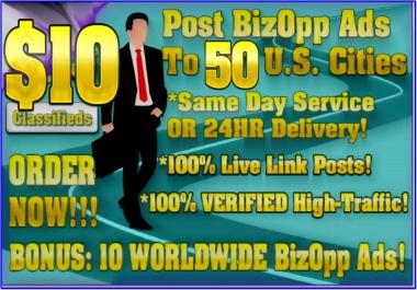 Business Opportunity Ads Submitted to 50 U.S. Cities