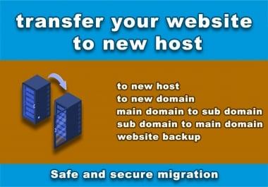 move or transfer your website to new host or domain