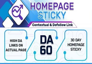 DO 2 POST On DA 60 PLUS WEBSITE,  HOMEPAGE CONTEXTUAL BACKLINK
