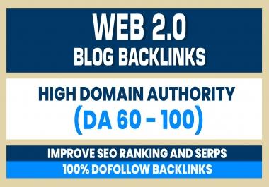 Build 10 Web 2.0 DA 60-100 home page blogs post backlinks