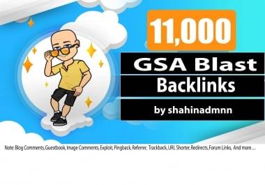 5 x Order- Create 11,000 GSA Backlinks & GSA Blast