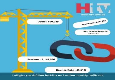 Guest Post - Give You Dofollow Backlink On 4 Million Monthly Traffic Site