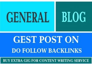 I Will Guest Post On General Blog DA 50+ And Traffic 12K+