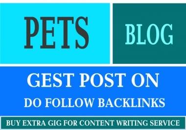 I will guest post on my high quality PETS blog