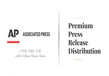 Press release distribution to AP News,  CBS,  NBC,  FOX and 450 other news websites