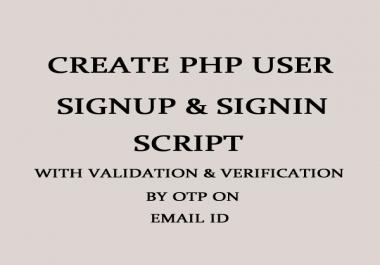 Create PHP User Signup/Signin Script with otp verification