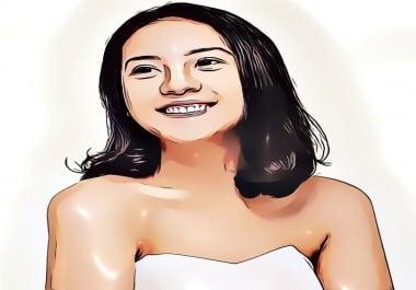 draw 3 vector illustration portrait cartoon art