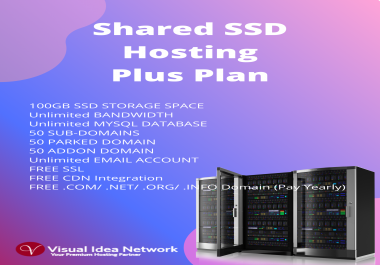 Shared SSD Plus Hosting Plan with Unlimited Bandwidth