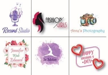 Design professional watercolor and feminine logo