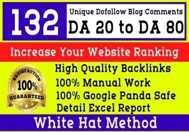 I will manually post 132 High DA Blog Comments