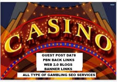 Casino,  Poker,  Gambling sites Google Rank 200 -250 Keywords for Organic Traffic Real Human Visitors