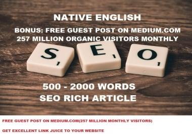 Write 500 Words Seo Article - USA or UK English