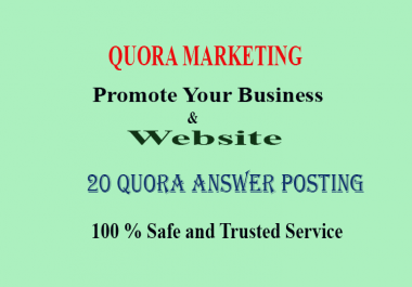 Niche Relevant 20 Quora Answer for targeted traffic