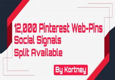 12,000+ Pinterest Web Pins Social Signals, Helps you bump your web on Any Search Engine