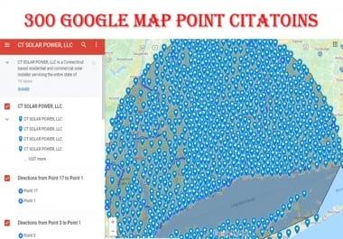 I will create 300 google map point citations for any country