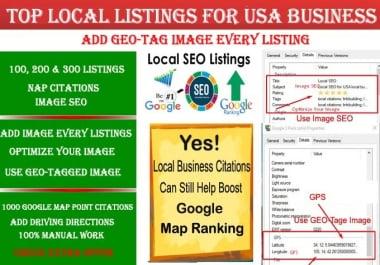 I will do 100 live local listings for USA local business ranking