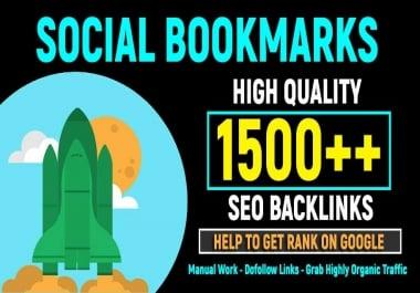 Add Your Website to 1500 SEO Social Bookmarking High Quality Backlinks