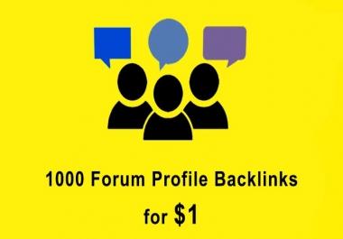 Build 1000 forum profiles SEO backlinks link building service