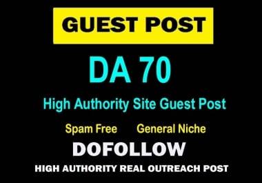 Publish Guest Post on DA 70 Authority Blog with Article