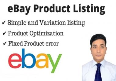 I will do eBay product listing