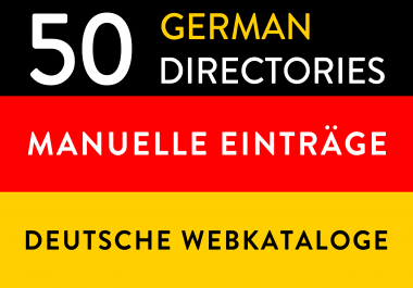 Manual submissions to 50 german deutsche directories webkataloge backlinks link building seo