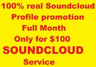 Promote your Soundcloud profile full month