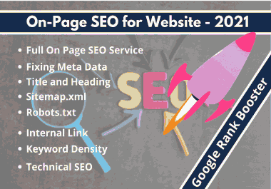 Help to Rank Website on Google's First Page SEO Optimization for Any Website in 2021