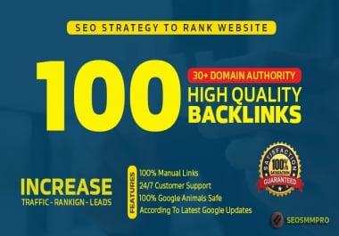 Manually Do 100+ Unique DA30+ SEO Backlinks To BOOST Your Website