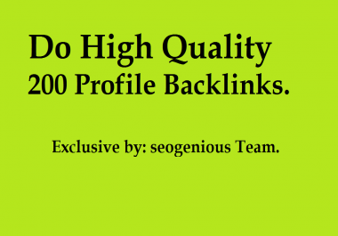 Do High Quality 200 Profile Backlinks
