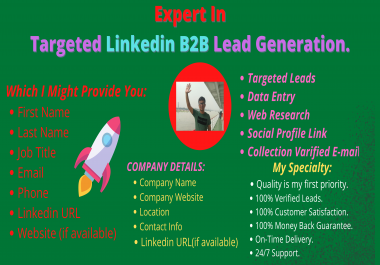 Furnish Targeted 20 B2B LinkedIn Lead Generation and Web Research