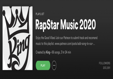 RapStar Music 2021 Playlist Over 40,000 Fans add song now