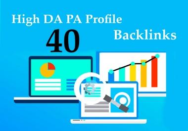 Create 40 High DA PA Profile Backlinks for google ranking